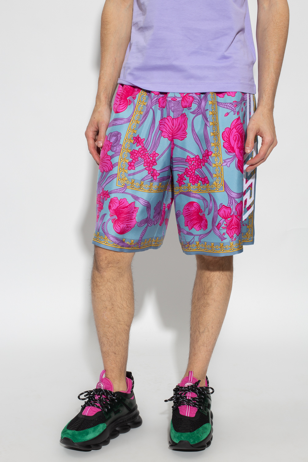 ショーツ VERSACE SILK BLEND SHORTS WITH BUTTERFLIES 20476467_50471591_600.jpg